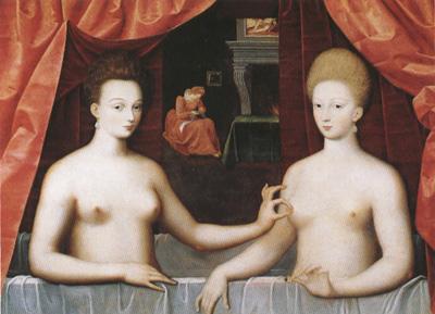 School of Fontainebleau Gabrielle d'Estrees and One of her Sisters in the Bath (mk08) oil painting picture